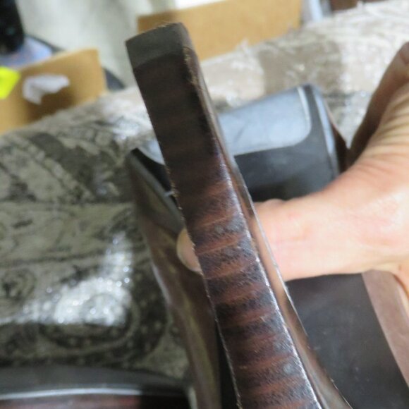 BOGO Nine West Brown Leather Platform Booties Ankle Boots Heels Stilettos 10 - Picture 10 of 14